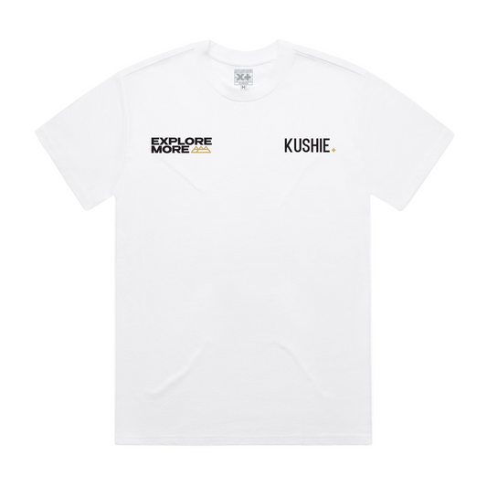 KUSHIE X EXPLORE MORE T-SHIRT - WHITE