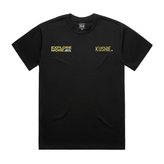 KUSHIE X EXPLORE MORE T-SHIRT - BLACK
